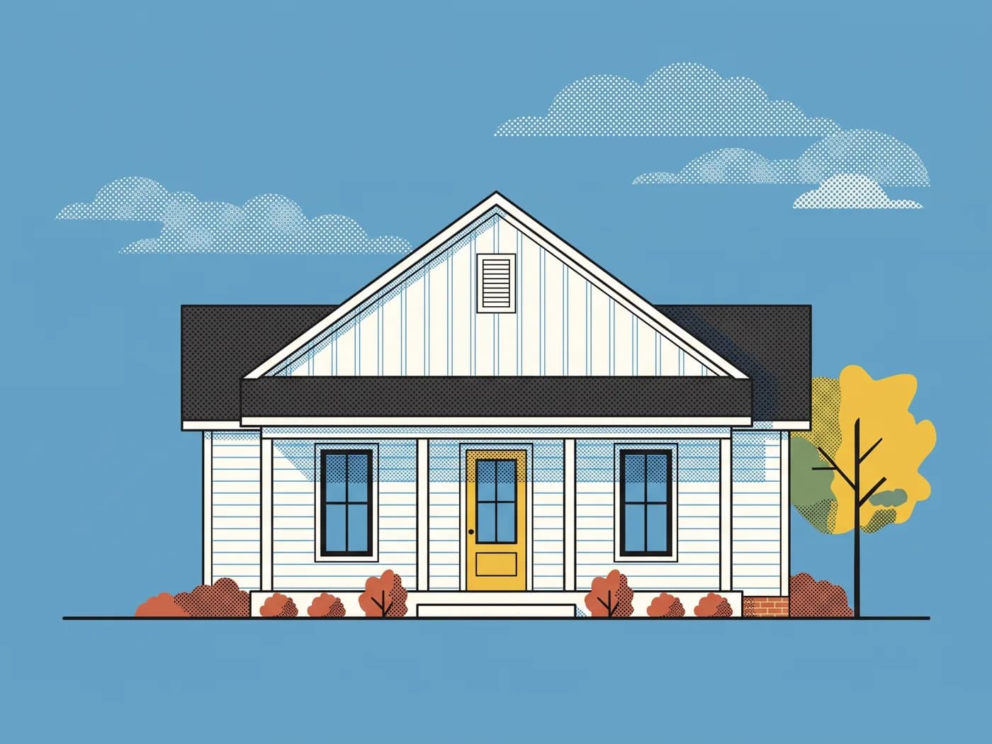 Illustrative front elevation of The Casita, plan BRX-1180