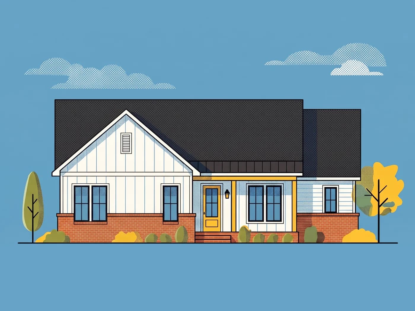 Rear elevation of The Encino, illustrative