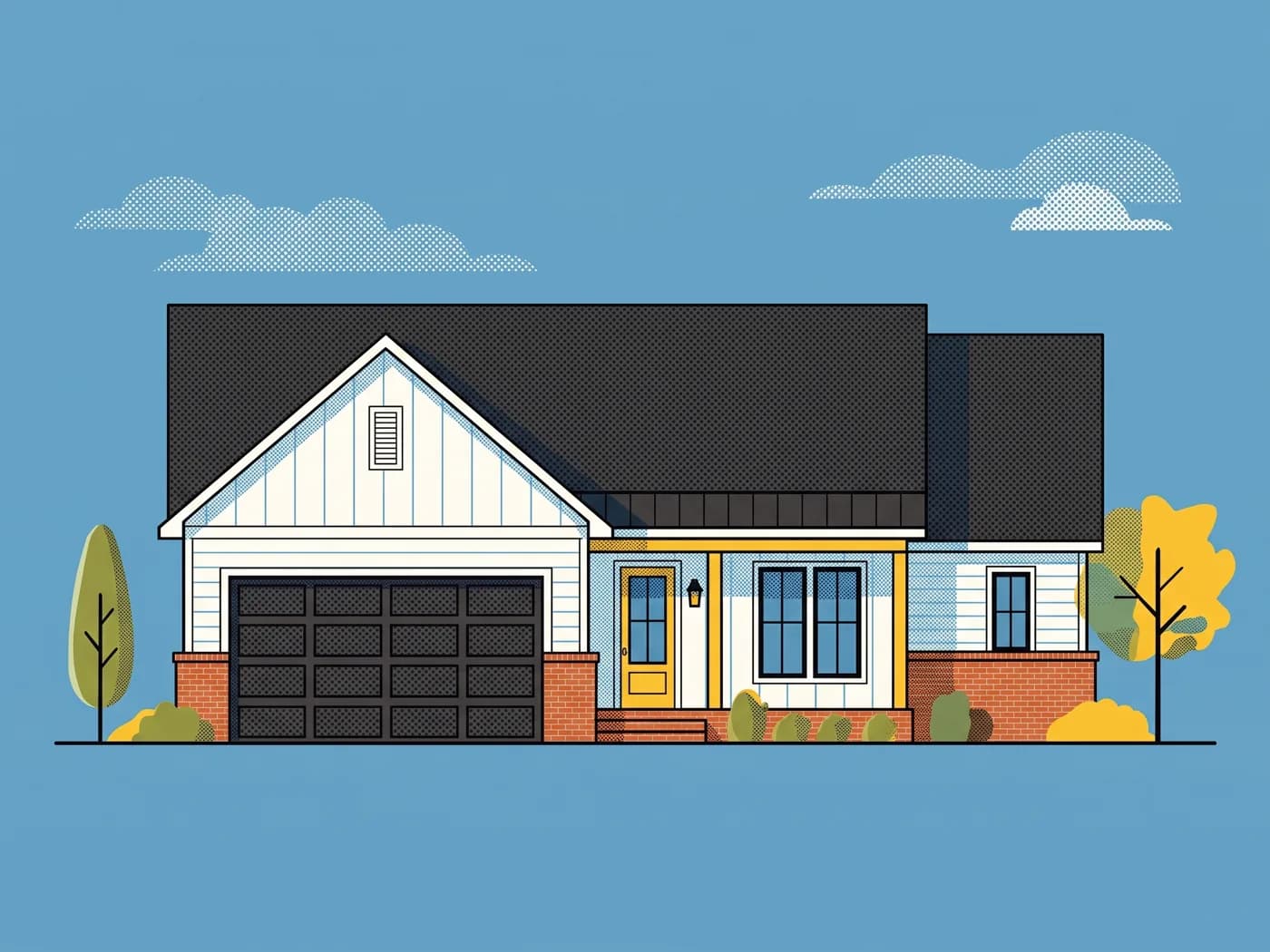 Illustrative front elevation of The Encino, plan BRX-1402