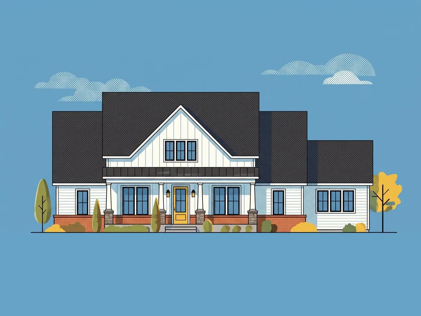 Illustrative front elevation of The Caney, plan BRX-2240