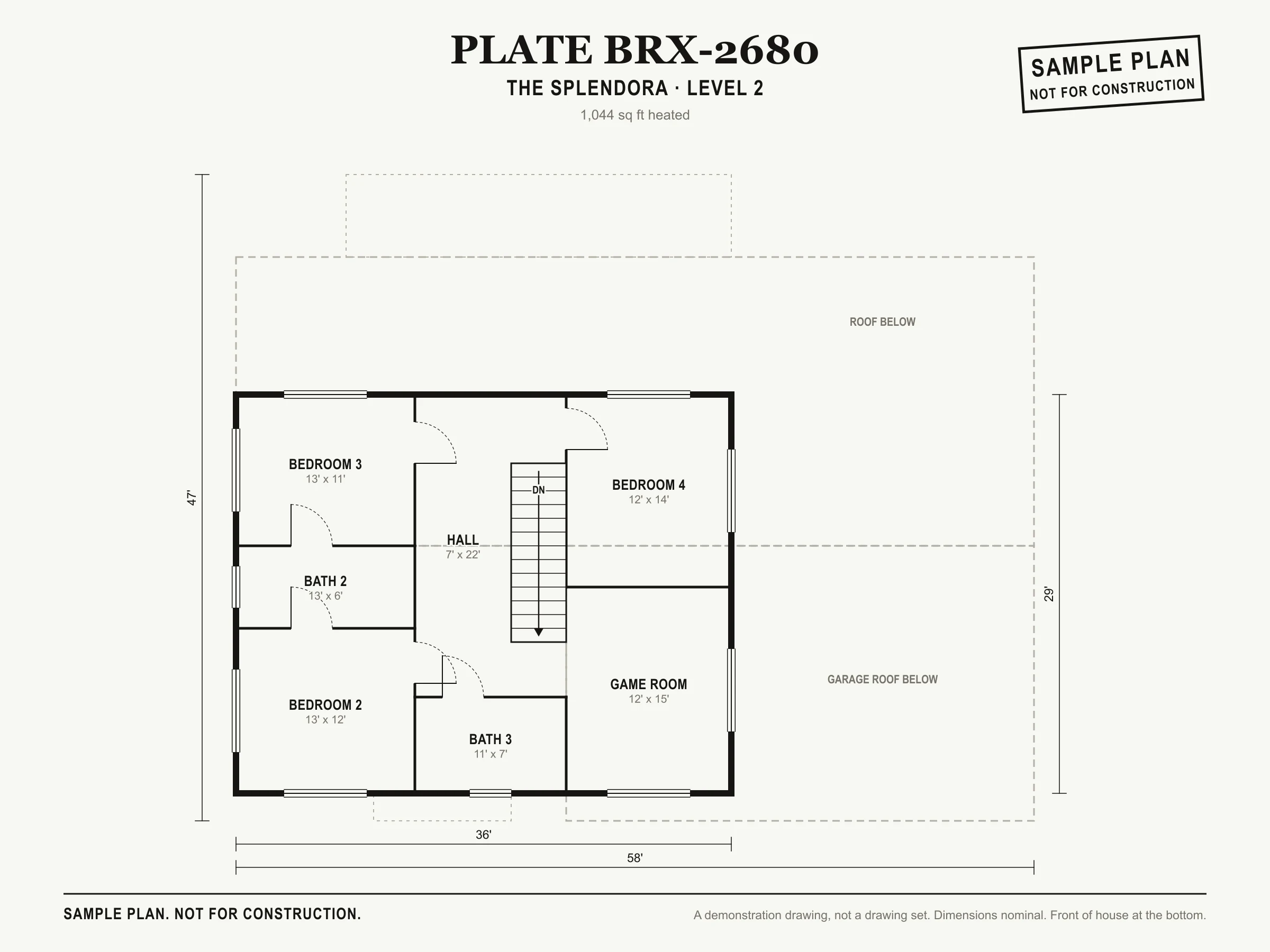 The Splendora sample floor plan, level 2