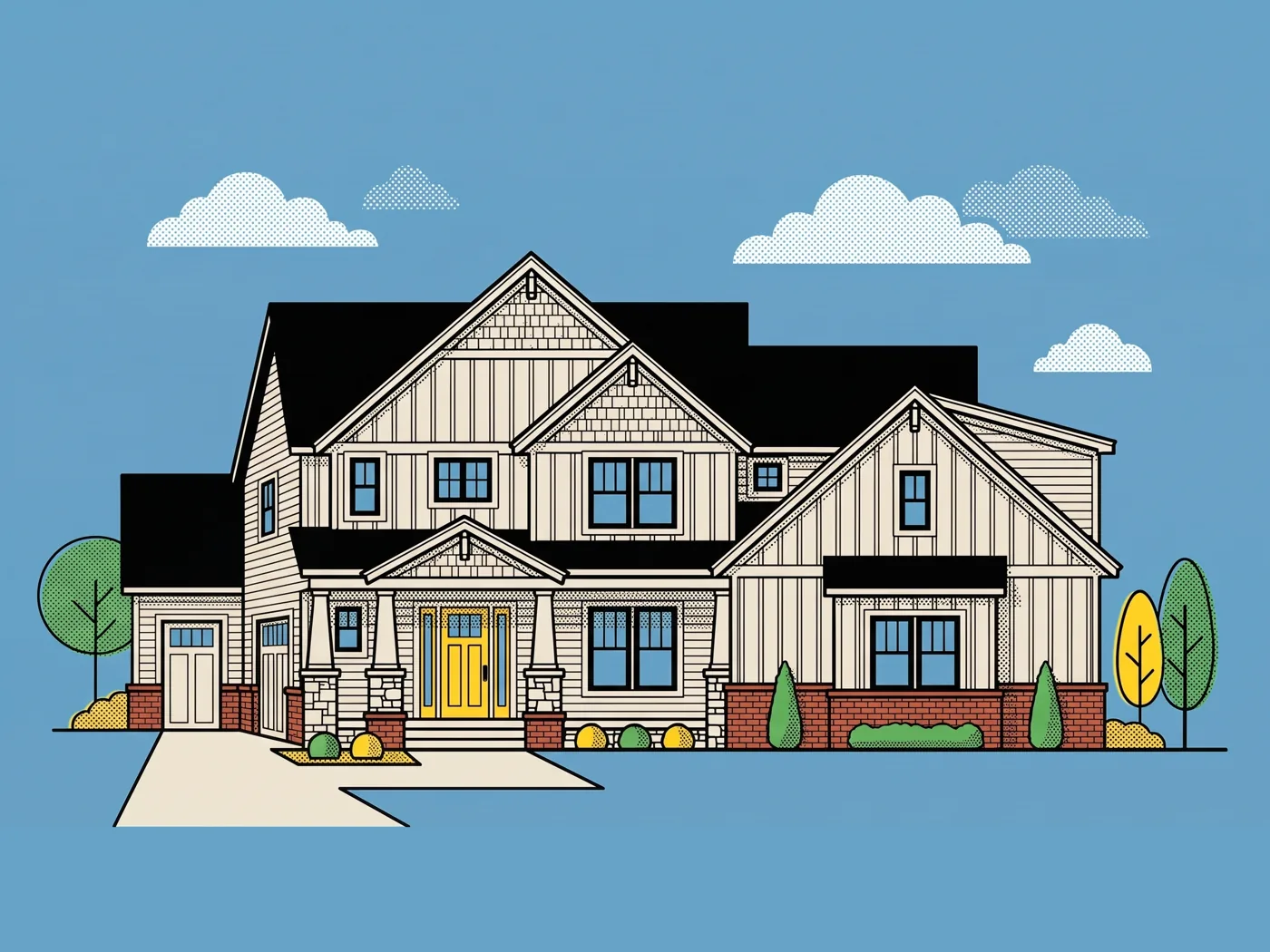 Street view of The Woodlands, illustrative