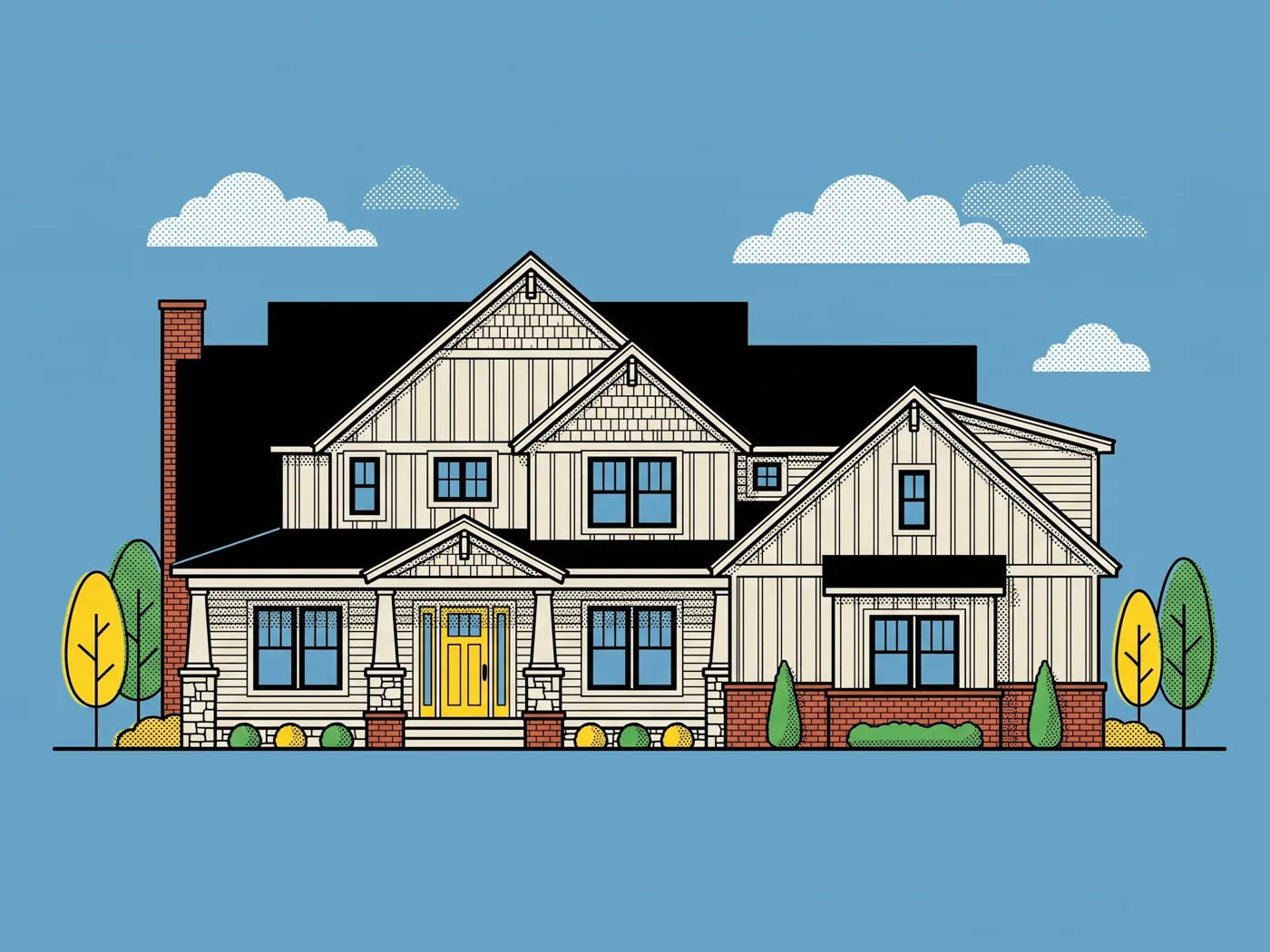Illustrative front elevation of The Woodlands, plan BRX-3120