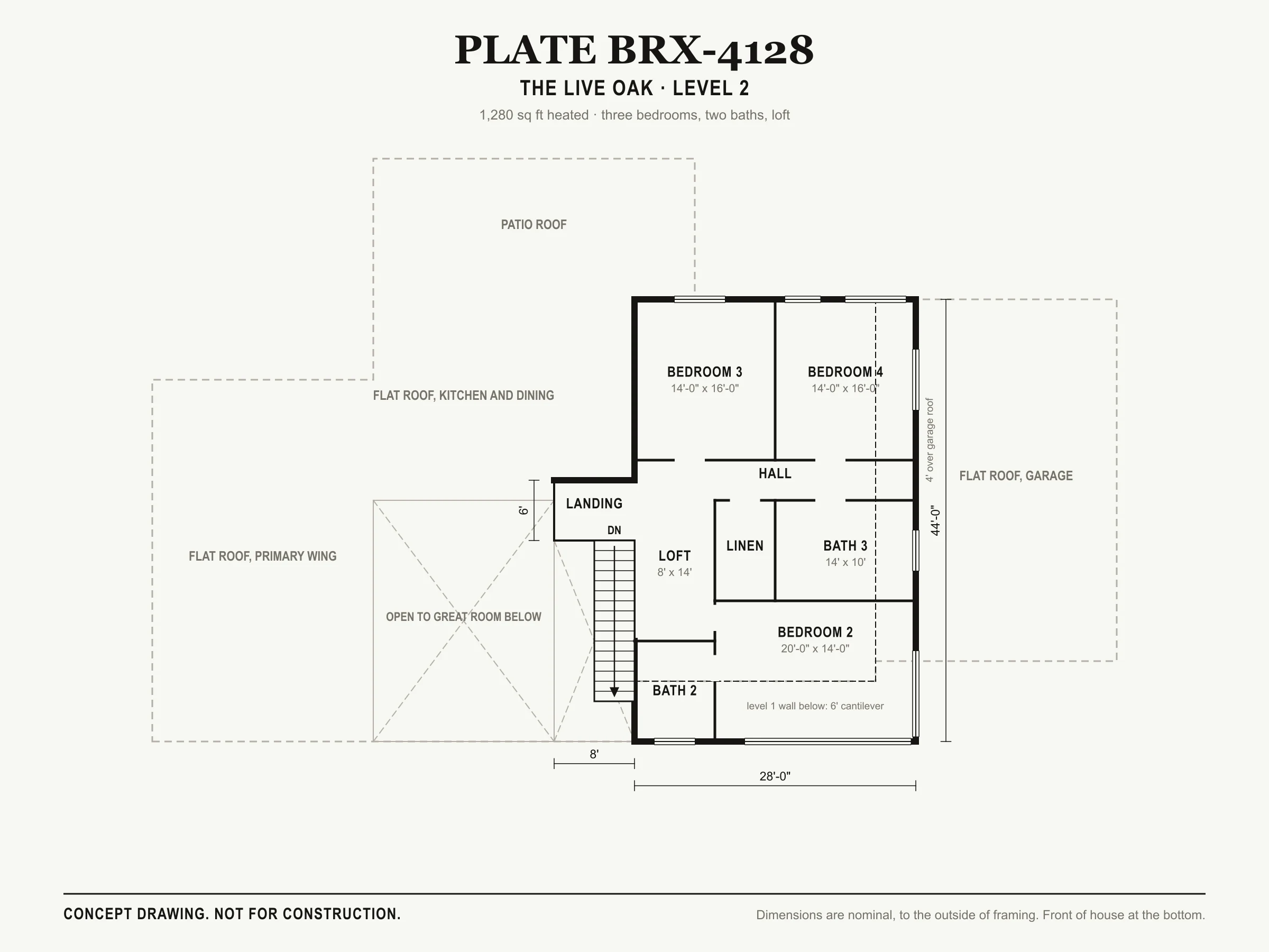 The Live Oak concept floor plan, level 2