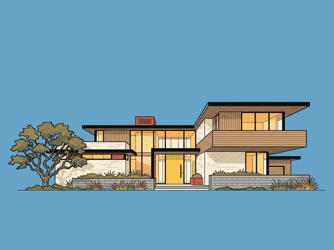 Illustrative front elevation of The Live Oak, plan BRX-4128