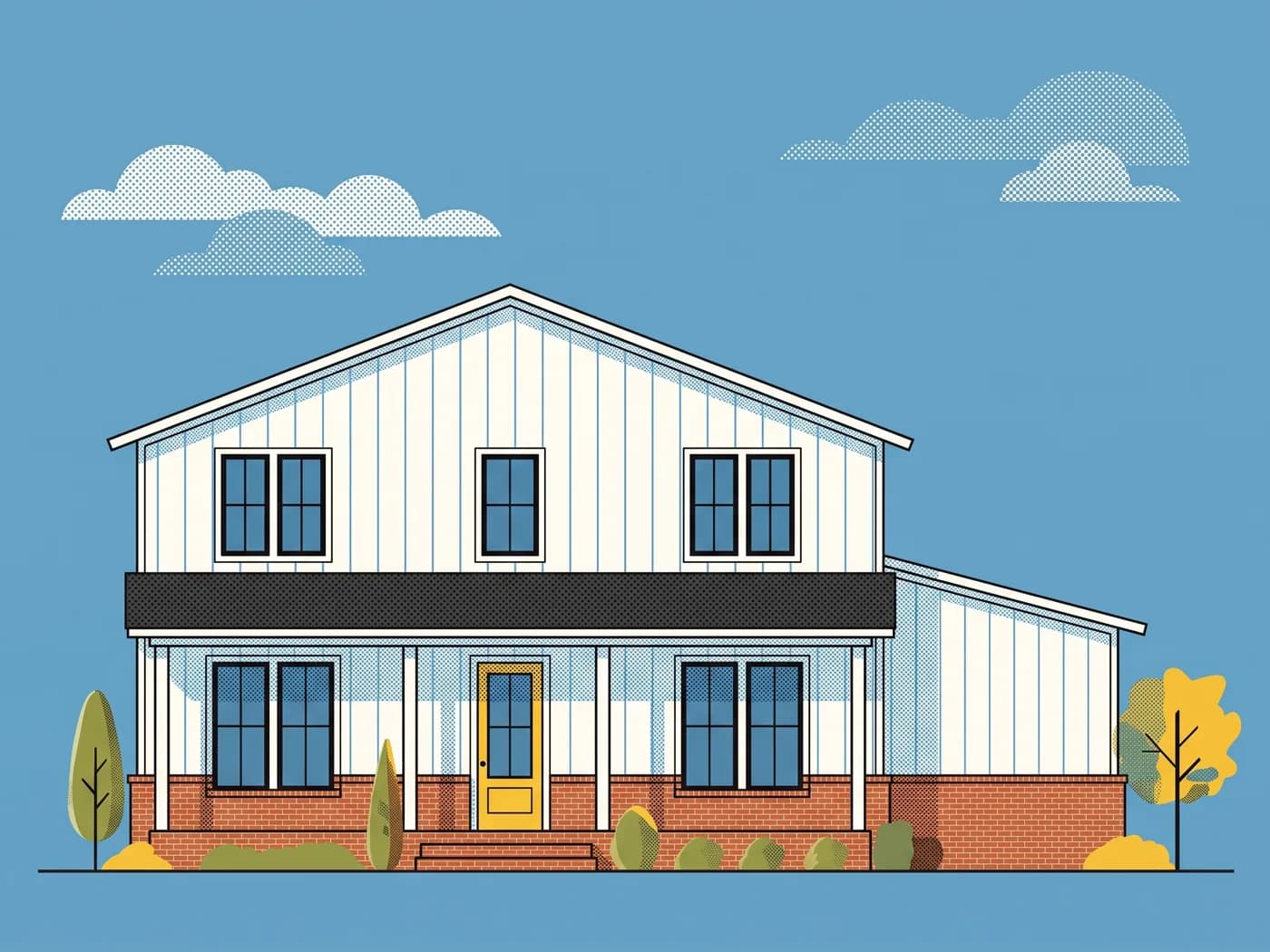 Illustrative front elevation of The Dayton, plan BRX-B2400