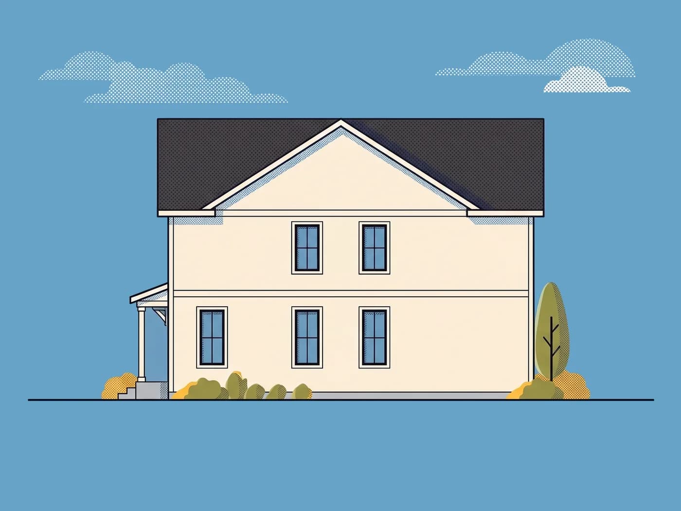 Side elevation of The Cypress Row, illustrative
